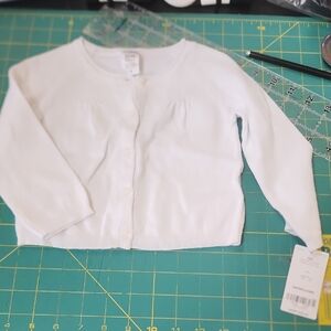 Nwt Sz 9-12 Months White Cotton Baby Girls' Cardigan